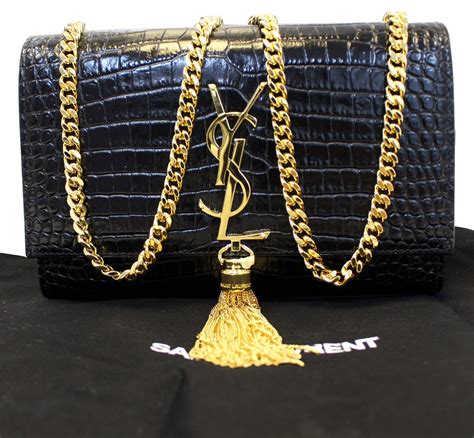 ysl black bag gold chain